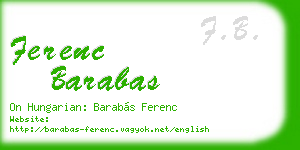 ferenc barabas business card